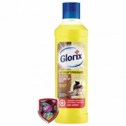 Средство для мытья пола 1 л, GLORIX (Глорикс) Лимонная Энергия, дезинфицирующее, 8677296