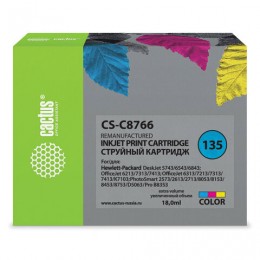 Картридж струйный CACTUS (CS-C8766) для HP Deskjet 460/5743/PSC3183/ D5063, цветной, 15 мл