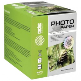 Фотобумага для струйной печати 10x15см, 230 г/м2, 500 листов, односторонняя матовая, CACTUS, CS-MA6230500