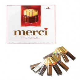 Конфеты шоколадные MERCI, ассорти, 250 г, картонная коробка, 015409-35