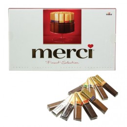 Конфеты шоколадные MERCI (Мерси), ассорти, 400 г, картонная коробка, 014419-95/61