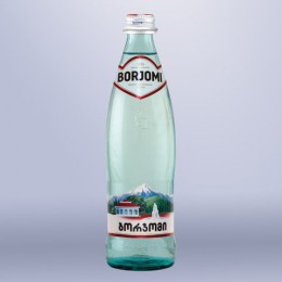 Вода ГАЗИРОВАННАЯ минеральная BORJOMI (БОРЖОМИ), 0,5 л, стеклянная бутылка