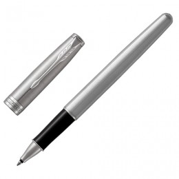 Ручка-роллер PARKER Sonnet Core Stainless Steel CT, корпус серебристый, палладиевые детали, черная, 1931511
