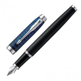 Ручка перьевая PARKER IM Blue Origin CT, корпус черный матовый, хромированные детали, черная, 2073474