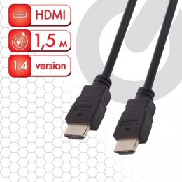Кабель HDMI AM-AM, 1,5м, SONNEN Economy, для передачи цифрового аудио-видео, черный, 513120