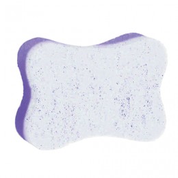 Мочалка губка, поролон+массаж, 14 г (5х9х13 см), фиолетовая, 