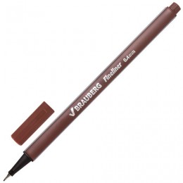 Ручка капиллярная BRAUBERG Aero, КОРИЧНЕВАЯ, трехгранная, металлический наконечник, линия письма 0,4 мм, 142257