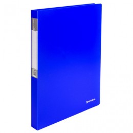 Папка на 2 кольцах BRAUBERG Neon, 25 мм, внутренний карман, неоновая, синяя, до 170 листов, 0,7 мм, 227459