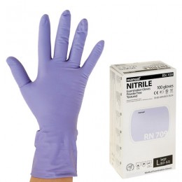 Перчатки нитриловые смотровые, КОМПЛЕКТ 50 пар (100 шт.), повышенная прочность, L, MANUAL RN709, RN709-03
