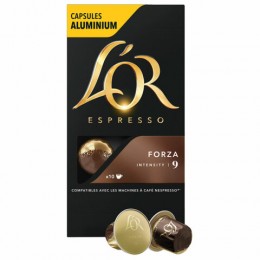 Кофе в алюминиевых капсулах L`OR Espresso Forza для кофемашин Nespresso, 10шт*52г, ш/к 57934, 4028605