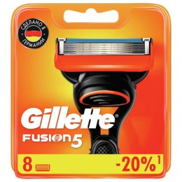 Сменные кассеты для бритья 8 шт., GILLETTE (Жиллет) Fusion, для мужчин