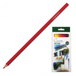 Карандаши цветные профессиональные Сонет, 24 цвета, в картонной упаковке с европодвесом, 13141433