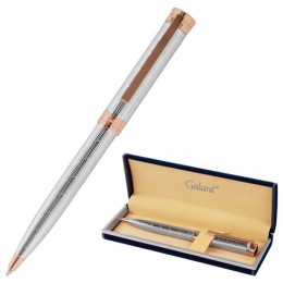 Ручка подарочная шариковая GALANT ESQUISSE, корпус серебр., детали роз.золото, 0,7мм, синяя, 143511