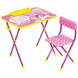 Комплект детской мебели розовый ПРИНЦЕССА: cтол + стул, пенал, BRAUBERG NIKA KIDS, 532635