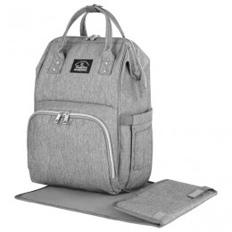 Рюкзак для мамы BRAUBERG MOMMY с ковриком, крепления на коляску, термокарманы, серый, 40x26x17см, 270819