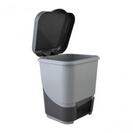 Ведро-контейнер 8л с педалью, для мусора 30х25х24см, цвет серый/графит, 427-СЕРЫЙ, 434270065
