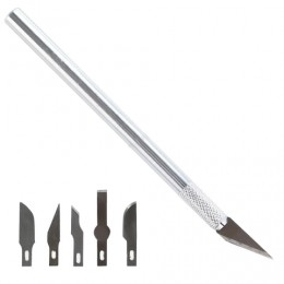Инструмент для моделирования Нож цанговый, 6 лезвий в комплекте, металлический корпус, ЗВЕЗДА, 1103