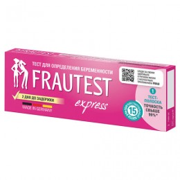 Тест на определение беременности FRAUTEST EXPRESS, тест-полоска, 1 шт., ш/к 03487, 102010011