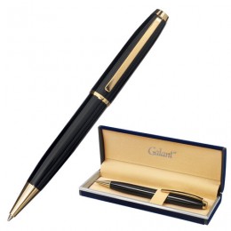 Ручка подарочная шариковая GALANT ABRIS, корпус черный, золотистые детали, 0,7мм, синяя, 143500
