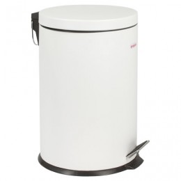 Ведро-контейнер для мусора (урна) с педалью ЛАЙМА Classic, 20 л, белое, глянцевое, металл, со съемным внутренним ведром, 604949